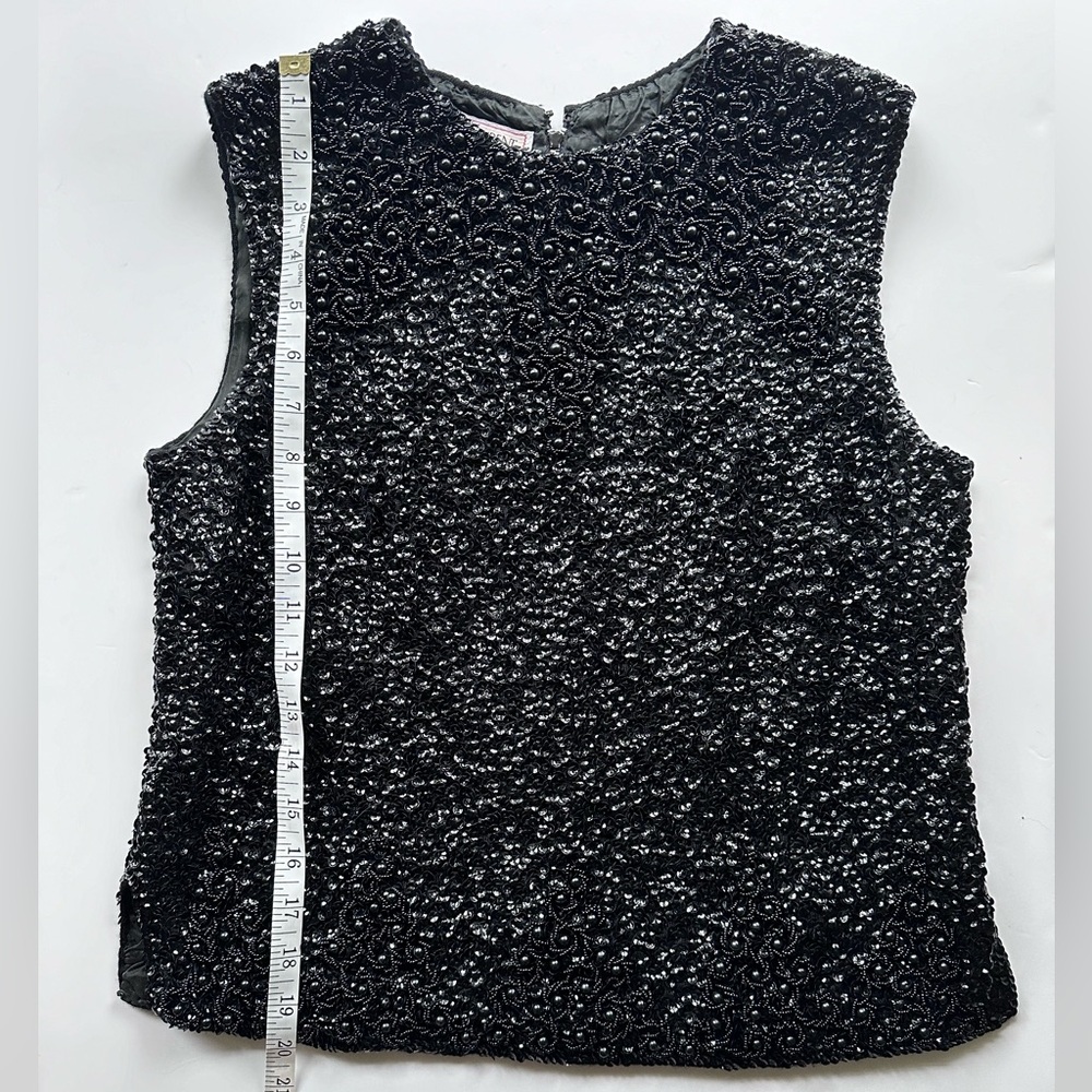 Vintage 1980s Yves Saint Laurent Beaded and Sequin Embellished Top 44 FR 12 US M - Picture 12 of 15